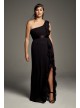 Long One-Shoulder Bridesmaid Dress with Ruffles  VW360274