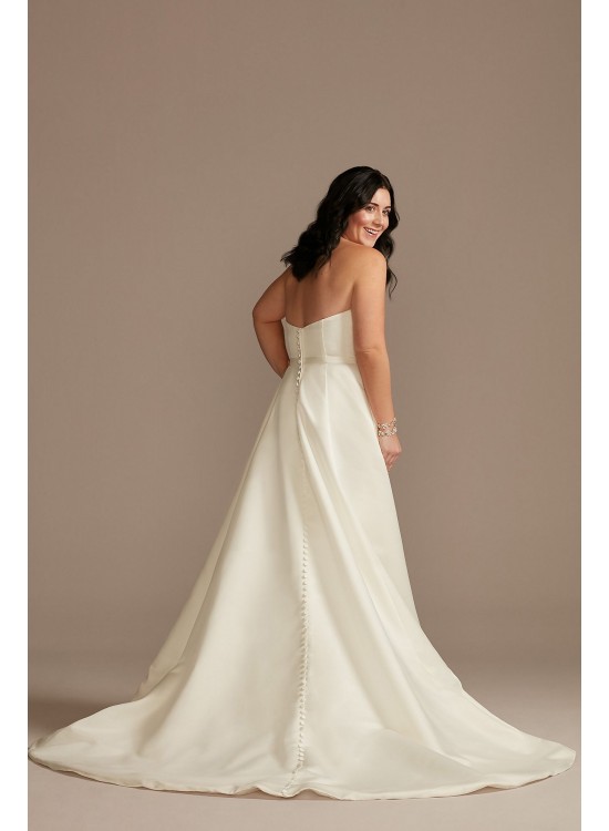 Strapless Satin Wedding Dress with Skirt Slit DB Studio WG4017