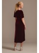 Velvet Flutter Sleeve Midi Dress with Tie Waist DB Studio DS270123